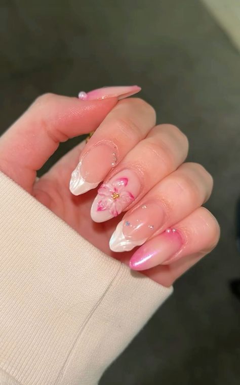 Free Beginners Guide to Summer Nail Projects Pink Nails Tropical, Coquette Summer Nails, Gyaru Nails Tropical, Nail Inspo Tropical, Tropical French Tip Nails, Beach French Tip Nails, Pink Tropical Nails, Nail Ideas Flowers, Tropical Nails Acrylic