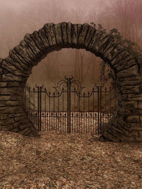 heartofagypsy: Gate Background, Moon Gate, 다크 판타지, Iron Gates, Garden Gate, Beautiful Doors, Garden Gates, Magical Places, Abandoned Places