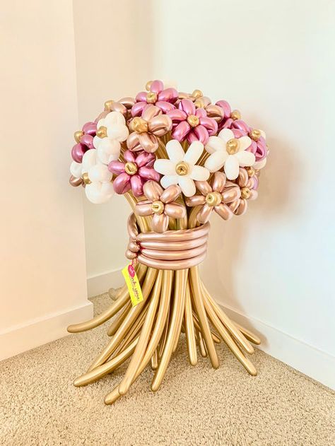 Balloon Arrangements For Men, Flower Bouquet Balloon, Balloon Flowers Bouquet, Ballon Flower Bouquet, Balloon Flower Bouquet, Bouquet Balloons, Balloon Flower Decorations, Flower Balloons, Balloon Bouquet Delivery