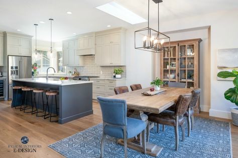 Open Concept Kitchen Dining Room, Kylie M Interiors, Kitchen Dining Room Combo, Open Kitchen Layouts, Dining Room Layout, Farm House Dining Room, Open Concept Kitchen Living Room, Layout Kitchen, Dining Room Updates