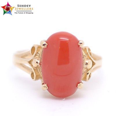 Gorgeous #coral  studded #gold  #rings  at Sehdev Jewellers Coral Stone Ring, Red Coral Ring, Vintage Modern Jewelry, Mystic Fire Topaz, Rings Antique, Antique Jewellery Designs, Chalcedony Ring, Fantasy Closet, Gold Rings Fashion