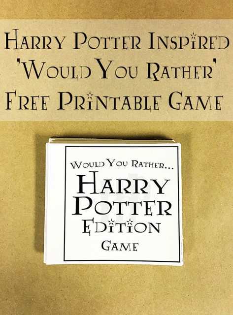 Harry Potter Would You Rather Game With Over 50 Questions - Free Printable Harry Potter Weihnachten, Harry Potter Fanları, Classe Harry Potter, Would You Rather Game, Felix Felicis, Cumpleaños Harry Potter, Harry Potter Bday, 50 Questions, Harry Potter Classroom