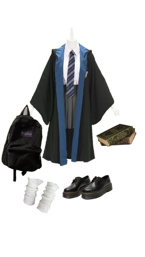 Harry Potter Ravenclaw Outfits, Ravenclaw Uniform, Harry Potter Uniform, Ravenclaw Outfit, Hogwarts Uniform, Harry Potter Girl, Cute Animal Quotes, Ravenclaw Aesthetic, Harry Potter Ravenclaw