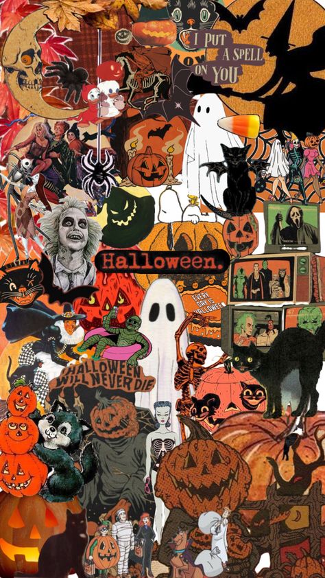 Halloween Screen Savers, Halloween Lock Screen, Halloween Wallpaper Iphone Backgrounds, Halloween Wallpaper Backgrounds, Halloween Wallpaper Cute, Cute Fall Wallpaper, Witchy Wallpaper, Disney Collage, Halloween Wallpaper Iphone