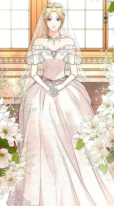 Anime Wedding Dress, Manhwa Dress, Anime Wedding, Royal Art, Royal Dresses, Anime Clothes, Princess Outfits, Fairytale Art, Anime Princess