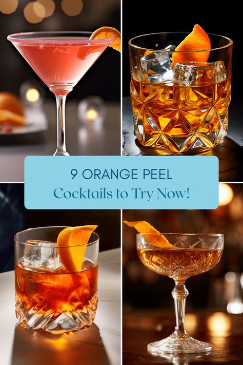 Discover a variety of delectable orange peel cocktails like the classic Cosmopolitan, the flavorful Swedish Punsch, and the rich Toronto and Tartan concoctions. Explore new refreshing options! Ginger Liqueur, Orange Bitters, Cocktails To Try, Cocktail List, Cocktail Bitters, Orange Twist, Creative Cocktail, Sweet Drinks, Angostura Bitters