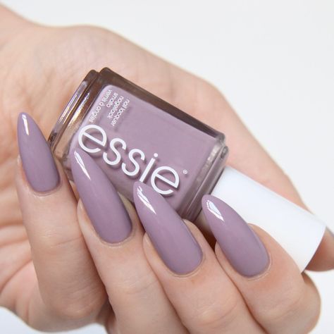 Essie Resort 2017 Ciao Effect swatches: grey- lavender polish Nail Paint Shades, Grey Nails, Purple Nail, Blue Nail Polish, Nail Tattoo, Essie Nail Polish, Nails Almond, Essie Nail, Pastel Nails