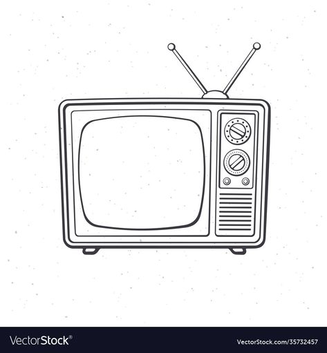 Tv Tattoo, 60s Aesthetic, Pop Art Tattoos, Adult Coloring Designs, Graphic Design Photoshop, Vintage Drawing, Time Tattoos, Vintage Tv, Retro Tv