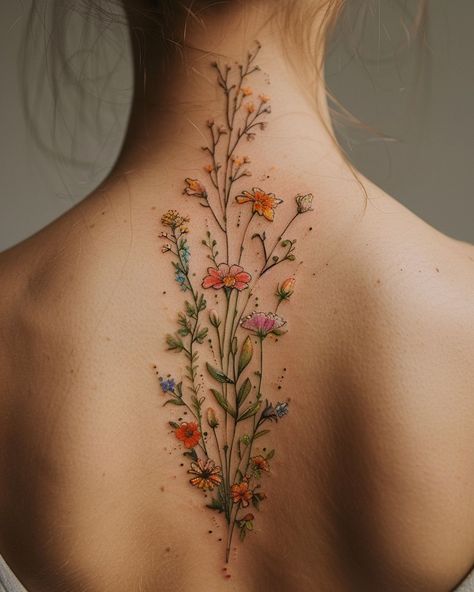 Whimsical Nature Tattoos, Wandering Tattoo, Butterfly Bush Tattoo, Flower Garden Tattoo, Secret Garden Tattoo, Garden Tattoo Ideas, Cozy Tattoo, Vintage Floral Tattoos, Gardening Tattoo