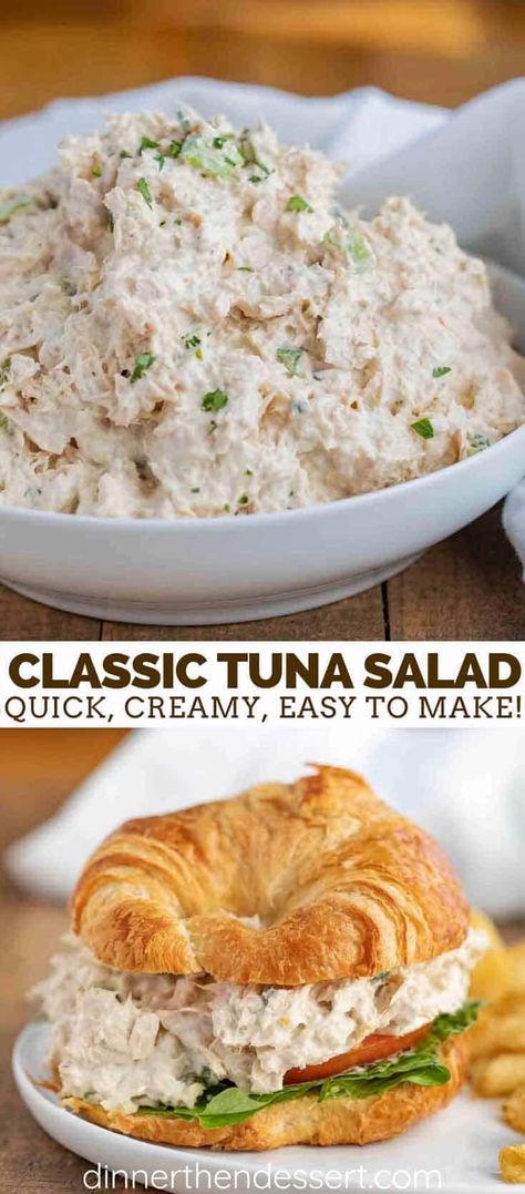 Indulge in the classic flavors of a timeless tuna salad that never goes out of style. Perfect for a quick lunch or a light dinner, this delightful dish combines tender tuna with crisp vegetables and a creamy dressing. Whether you're meal prepping for the week or hosting a casual gathering, this tuna salad is sure to impress with its simplicity and taste. Easy to customize and packed with protein, it's a go-to recipe for anyone looking to enjoy a nutritious and satisfying meal. Classic Tuna Salad Recipe, Classic Tuna Salad, Salad Inspiration, Milk Smoothie, Creamy Dressing, Tuna Salad Recipe, Quick Lunch, Light Dinner, Quick Lunches