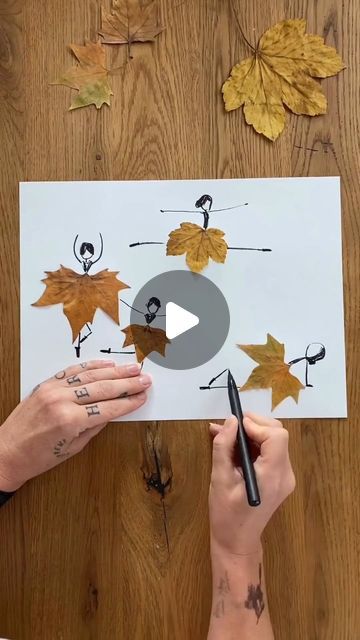 Leaf People Craft, Autumn Creative Ideas For Children, Leaf People Craft For Kids, Preschool Crafts Activities, Leaf Crafts Kids, Nature Based Learning, Preschool Craft Activities, Leaf Projects, Leaf Artwork