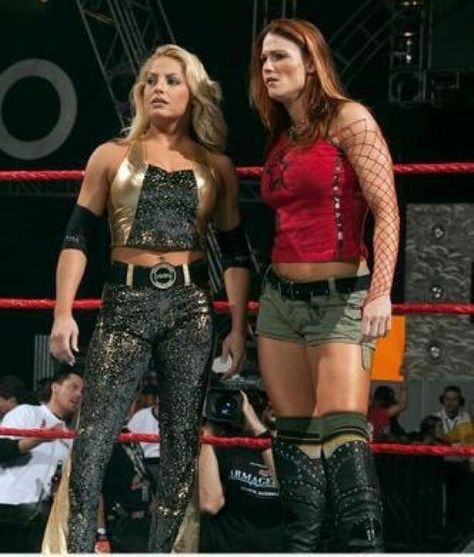 Trish Stratus and Lita Litas Outfit, Lita Wwe, Amy Dumas, Wwe Lita, Wwe Trish, Leo Santana, Wwe Tag Teams, Trish Stratus, Wwe Female