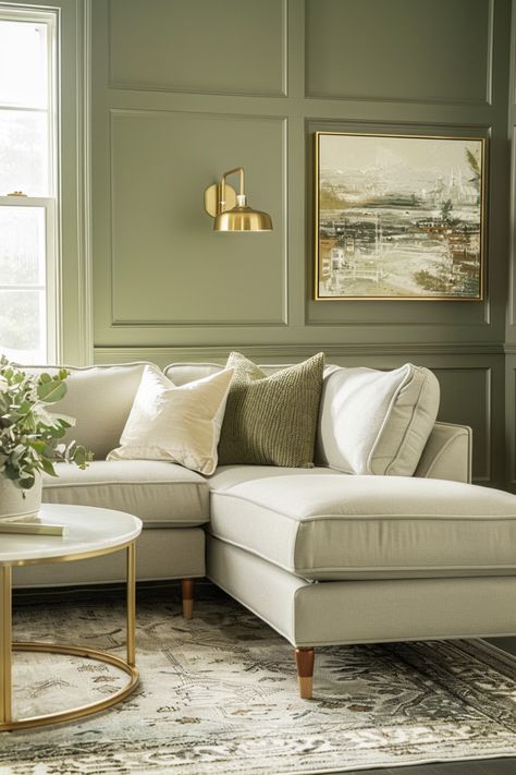 Simplicity meets sophistication in modern living rooms. Click to explore more ideas here. Navy Blue Velvet Sofa, Cream Colored Sofa, Neutral Color Palettes, Dark Wood Coffee Table, Tan Leather Sofas, Blue Sectional, Modern Living Room Ideas, Grey Accent Wall, Green Accent Walls