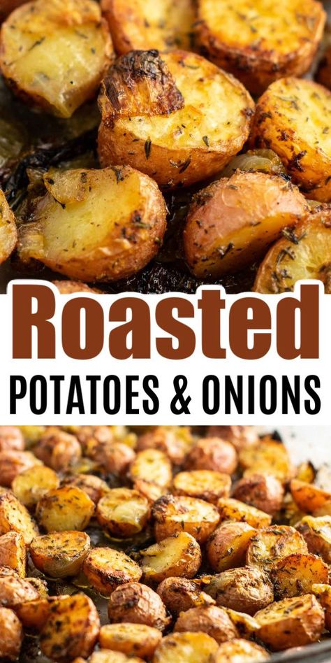 Roasted Potatoes And Onions, Oven Roasted Potatoes Easy, Easy Roasted Potatoes, Tartiflette Recipe, Roasted Potatoes And Carrots, Potatoes And Onions, Dinner Vegan, Roasted Red Potatoes, Oven Roasted Potatoes