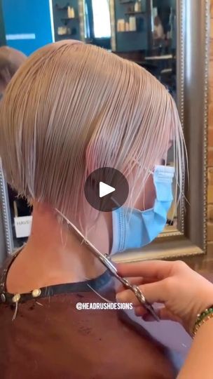 2.1M views · 20K reactions | Stacked bob tutorial | Killing that stacked bob 😍🔥🙌 @headrushdesigns #crafthairdresser #hairbrained | By Hairbrained | Facebook Stacked Bobs With Bangs, Short Stacked Bob Haircut Over 50 Thick Hair, Inverted Bob Short Stacked Wedge Haircut, Styling A Stacked Bob, Short Stacked Bob Haircut With Bangs, Layered Bob Blonde, Slight Stacked Bob Haircut, Short Bob Back View, A Line Bob Short Stacked