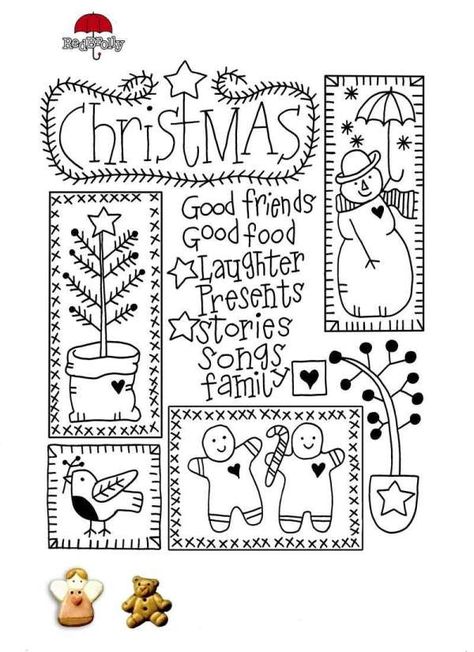 Free Embroidery pattern: Christmas sampler – Needle Work Free Christmas Embroidery Patterns, Christmas Sampler, Red Brolly, Redwork Patterns, Primitive Stitchery, Christmas Embroidery Patterns, Cross Stitch Christmas, Stitch Work, Redwork Embroidery