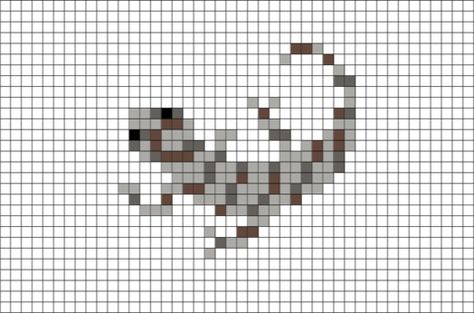 Central Bearded Dragon Pixel Art Bearded Dragon Perler Beads, Dragon Pixel Art, Pixel Template, C2c Squares, Perler Projects, Grid Patterns, 8 Bit Art, Bead Bag, Pixel Art Grid