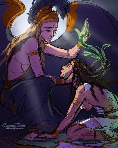 The "Cursing" of Medusa Medusa And Athena, Medusa Art, Greek Gods And Goddesses, Greek And Roman Mythology, Greek Mythology Art, Hades And Persephone, Bd Comics, Roman Mythology, Mythology Art