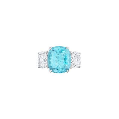 A RARE TOURMALINE AND DIAMOND RING | Christie's Teal Jewelry, Cushion Diamond Ring, The Bling Ring, Pretty Accessories, Cushion Ring, Bling Rings, Diamond Jewellery, High Jewelry, Brilliant Cut Diamond