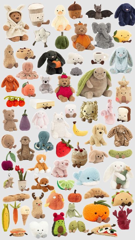 jellycat Jellycat Stickers Printable, Cheap Jelly Cats, Jelly Cat Bear, Jelly Cat Collection, Jellycats Collection, Jellycat Wallpaper, Jelly Cat Stuffed Animals, Crochet Jellycat, Jellycat Wishlist