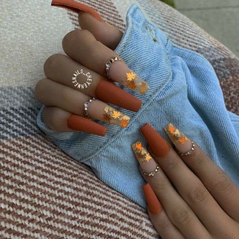 Halloween Acrylic Nails, Fall Gel Nails, Cute Nails For Fall, Ombre Acrylic Nails, Edgy Nails, Fall Acrylic Nails, Long Acrylic Nails Coffin, Coffin Nails Long, Uñas Acrilicas