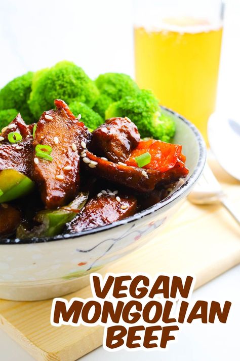 Vegan Mongolian Beef, Mongolian Beef And Broccoli, Frying Pan Recipes, Mongolian Beef Recipe, Nutritious Lunch, Rice And Vegetables, Seitan Recipes, Mongolian Beef Recipes, Sweet Onions