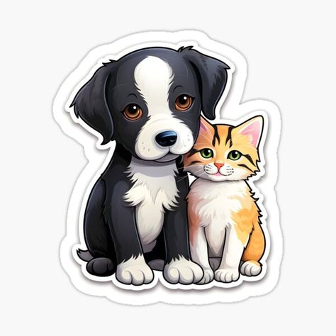 Gatos Stickers, Kitten Stickers, Animal Illustration, Cute Stickers, Science Poster, Stranger Things Fanart, Sticker Design, Vinyl Sticker, Dog Cat