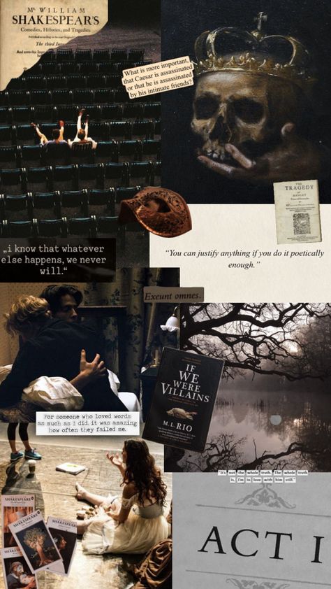 if we were villains collage, oliver and james, crime, shakespeare, macbeth, dark academy, quotes, theatre, book, booktok, thriller If We Were Villains Oliver, Macbeth Quotes, If We Were Villains, Gryffindor Pride, Dark Academia Books, Shakespeare Macbeth, College Student Hacks, Dark Academy, Villain Quote