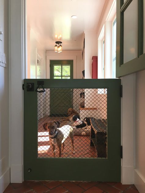 Pocket Dog Gate, Indoor Gates, Country Hallway, Hallway Landing, Diy Dog Gate, Pocket Dog, Dog Area, Dutch Door, Animal Room