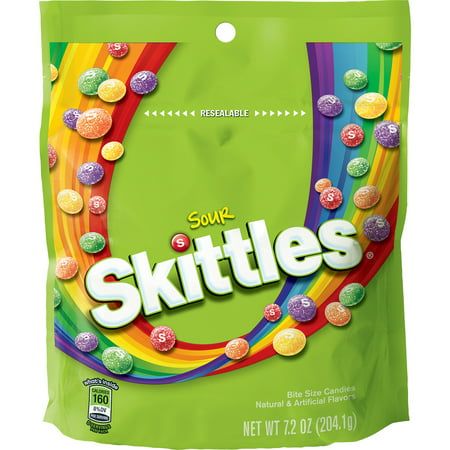 Every pack of Skittles gives you the chance to Taste the Rainbow, with a variety of fruit flavors almost too good to be true. These bite-size, colorful chewy candies are perfect for game-time treats, parties, or even as a topping for your favorite dessert. Skittles Bag, Game Time Snacks, Sour Skittles, Sour Orange, Free Pallets, Peg Bag, Chewy Candy, Sour Patch, Variety Of Fruits