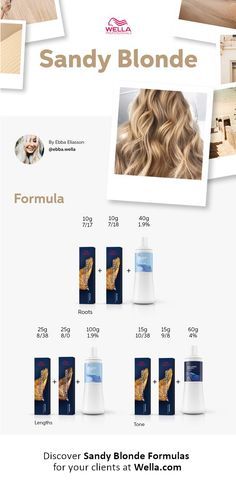 Sandy Brown Hair Color Formula, Sandy Blonde Hair Formula Wella, Honey Blonde Wella Formula, Bronde Wella Formula, Wella Blonde Hair Color Formulas, Sandy Blonde Formula, Wella Hair Color Formulas, Wella Formulas Blondes, Wella Blonde Hair Color Shades