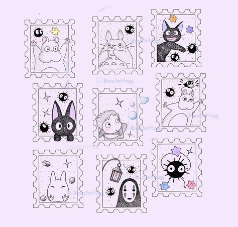 Studio Ghibli Back Tattoo, Penguin Flower Tattoo, Studio Ghibli Patchwork Tattoo, Studio Ghibli Inspired Tattoo, Simple Studio Ghibli Tattoo, Studio Ghibli Inspired Art, Studio Ghibli Sprites, Studio Ghibli Drawings Easy, Studio Ghibli Art Wallpaper