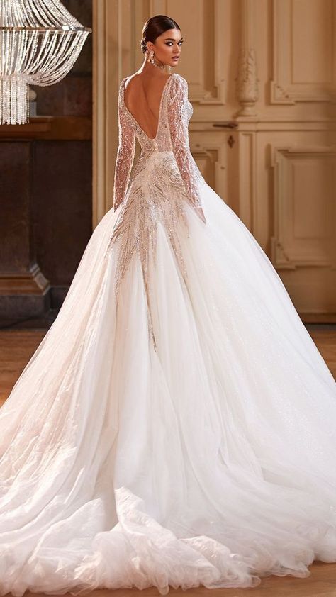 Milla Nova Wedding Dresses 2022, Winter Wedding Dress 2023, Ballgown With Sleeves Wedding Dress, Wedding Dress Milla Nova, Glamorous Wedding Dress Luxury, Long Sleeve Ballgown Wedding Dress, Winter Wedding Ballgown, Elegant Wedding Dress Ballgown Cinderella, Long Sleeve Wedding Dress Ball Gown Princesses