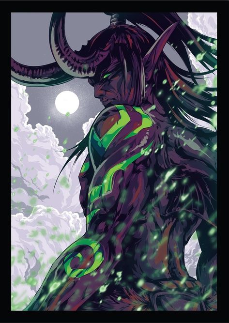 Illidan - World of Warcraft, an art print by Straife01 - INPRNT World Of Warcraft Illidan, Warcraft Heroes, World Of Warcraft 3, Illidan Stormrage, World Of Warcraft Characters, Warcraft Characters, Warcraft Iii, Warcraft Art, Night Elf