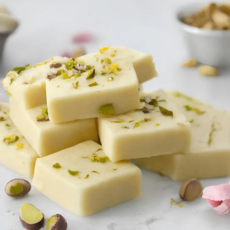 Milk Barfi Recipe, Recipe Using Milk, Easy Indian Dessert Recipes, Barfi Recipe, Easy Indian Dessert, Afghan Food Recipes, Burfi Recipe, Milk Dessert, Indian Dessert Recipes