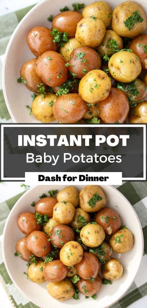 Instant Pot Baby Potatoes, Instant Pot Side Dishes, Pressure Cooker Potatoes, Instant Pot Steam, Baby Potato Recipes, Roasted Baby Potatoes, Healthy Side Dish, Potato Recipes Side Dishes, Healthy Instant Pot Recipes