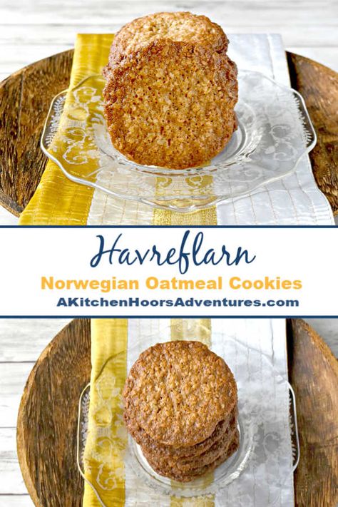 Norwegian Porridge, Norwegian Desserts, Scandinavian Cookies, Burgers Vegetarian, Nordic Recipes, Scandinavian Cooking, Norwegian Cookies, Recipes Pancakes, Oatmeal Lace Cookies