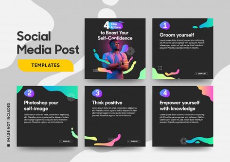 Social media post template with a cool f... | Premium Vector #Freepik #vector #banner #abstract #template #instagram Social Media Infographic Design, Instagram Ads Design, Graphisches Design, Social Media Post Template, Instagram Template Design, Powerpoint Presentation Design, Social Media Infographic, Instagram Layout, Social Media Design Inspiration