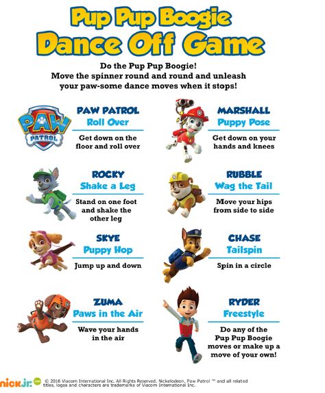 3 of 4--- http://www.nickelodeonparents.com/paw-patrol-pup-pup-boogie-game/                                                                                                                                                                                 More Paw Patrol Party Games, Games Party Ideas, Paw Patrol Games, Paw Patrol Birthday Theme, Paw Party, March Break, Spiderman Theme, Marshall Paw Patrol, Paw Patrol Pups