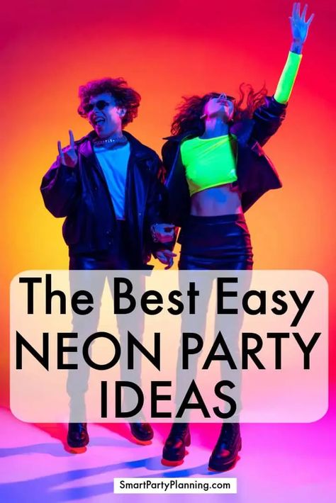 Selection of easy and fun neon party ideas. These ideas are all easy to coordinate and also budget friendly ensuring that you prepare an unforgettable and fun party that will light up the night! Use UV black lights to create the ultimate neon party and utilise the ideas for neon party decorations, clothing and more. Diy Neon Party, Neon Outfits Party, Neon Party Ideas, Glow Party Outfit, Neon Party Outfits, Uv Party, Neon Party Decorations, W Pictures, Types Of Aesthetics