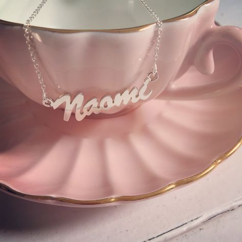 Name necklace in sterling silver NOW AVAILABLE!!  ✨ #namenecklaces #namenecklace #personalised #shop #name #gift #sterlingsilver #beautiful Bridesmaid Jewellery, So In Love, Name Necklace, Gift Shop, Diamond Necklace, The City, In Love, Most Beautiful, Crown Jewelry