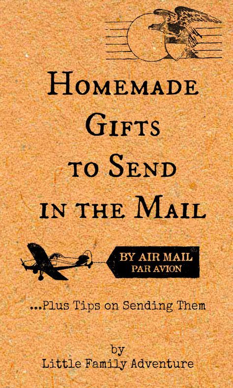 Thank goodness the mail moves faster than in Laura's day! Here are some handmade gifts that are good for the mail. Mail Gifts, College Care Package, Ideas Hogar, Far From Home, Persuasive Writing, Care Packages, Little Family, Happy Mail, Family Adventure