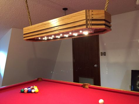 Homemade Pool Table Light, Diy Pool Table Light Ideas, Pool Table Lights Ideas, Diy Pool Table Light, Pool Table Lighting Ideas, Rustic Pool Table Lights, Homemade Pool, Diy Pool Table, Pool Table Sizes