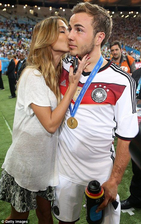 Ann-Kathrin Brommel is a model and singer and couldn't be prouder of her man Mario Gotze, whose goal ensured Germany's victory Wags Soccer, Mario Goetze, Cute Couples Football, Football Relationship, German Football Players, Footballers Wives, Liverpool Soccer, Football Wags, Ronaldo Juventus