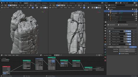 Geometry Nodes - General Forums / Blender Development Discussion - Blender Artists Community Blender Character Modeling, Geometry Nodes, Work Folders, Custom Folders, 3d Modeling Tutorial, Work Images, Blender Tutorial, 3d Modelling, Fantasy Art Landscapes