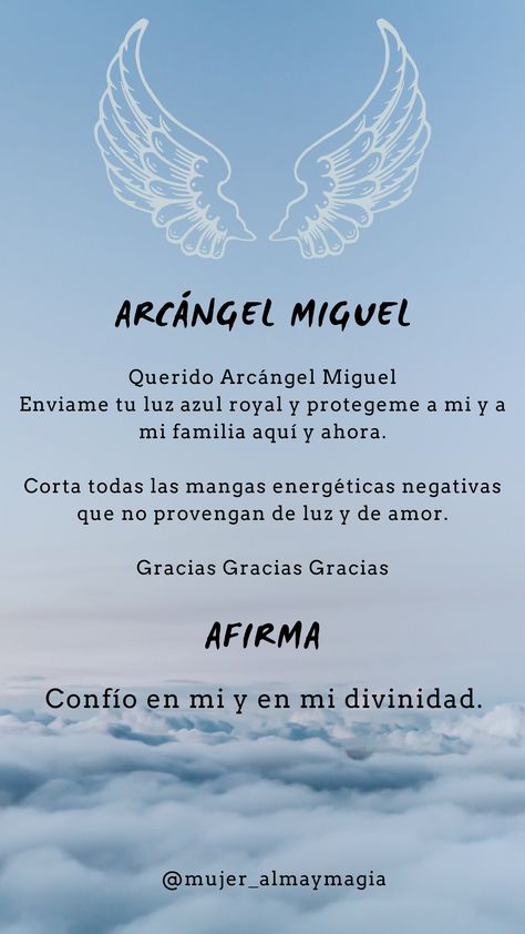 Oración para pedir protección al Arcángel Miguel 🙏 Angel Protector, Angel Prayers, Affirmations For Happiness, Inspirational Prayers, Bible Quotes Prayer, Angel Art, Affirmation Quotes, Spiritual Quotes, Life Coach