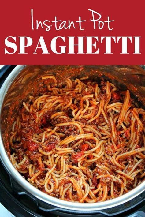 Pressure Cooker Spaghetti, Instant Pot Spaghetti Recipe, Spaghetti With Ground Beef, Instant Pot Spaghetti, Beef Recipe Instant Pot, Lazy Lasagna, Instant Pot Pasta Recipe, Spaghetti Meat Sauce, Best Spaghetti