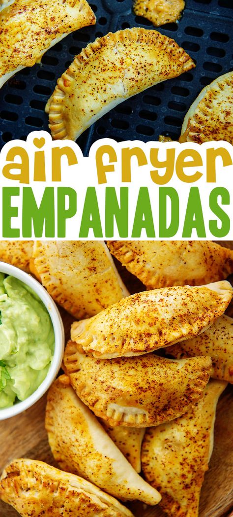 Fried Empanadas Recipe, Air Fryer Empanadas, Chicken Empanada Recipe, Easy Empanadas Recipe, Homemade Empanadas, Beef Empanadas Recipe, Chicken Empanadas, Avocado Crema, Air Fryer Oven Recipes