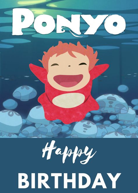 Ponyo Banners, Ponyo Themed Bedroom, Ponyo Anime Birthday Cake, Ponyo Aesthetic Poster, Ponyo Room Decor, Aries Birthday, Romantic Date Night Ideas, Birthday Poster, Romantic Dates