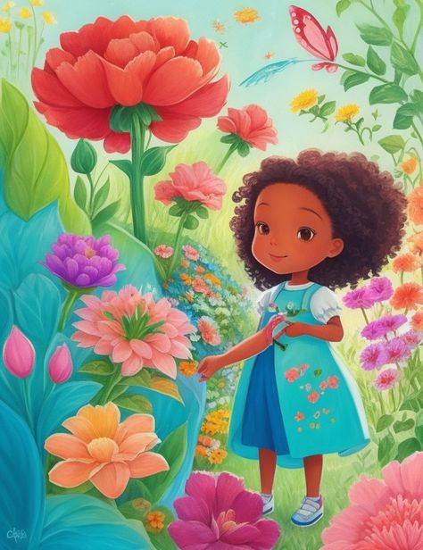 DreamShaper v6 A childrens book illustration Like a garden you 1 Children's Book Illustration, Book Illustration, Girls Bedroom, Childrens Books, Concept Art, Illustration Art, Books, Art